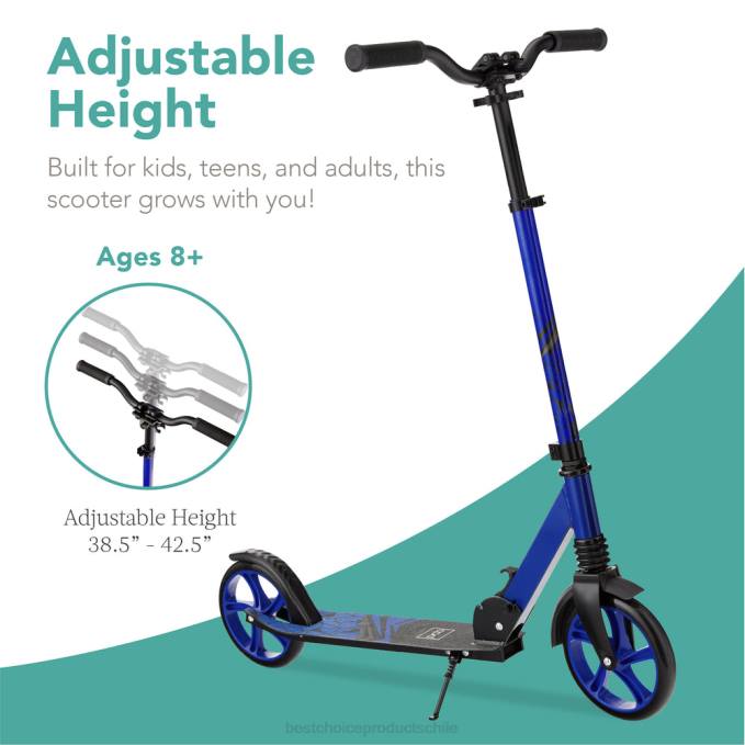 juguete y juego | Best Choice Products Patinete de altura ajustable para niños con correa de transporte y plataforma antideslizante azul08BN477