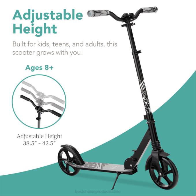juguete y juego | Best Choice Products Patinete de altura ajustable para niños con correa de transporte y plataforma antideslizante negro08BN478