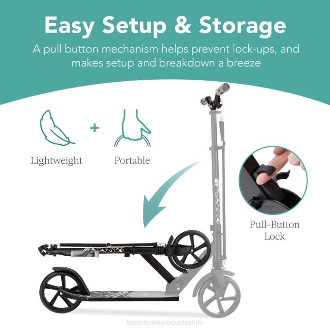 juguete y juego | Best Choice Products Patinete de altura ajustable para niños con correa de transporte y plataforma antideslizante negro08BN478
