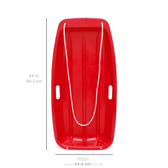 juguete y juego | Best Choice Products Trineo de nieve para trineo de plástico para exteriores para niños con cuerda de tracción y asas rojo08BN1007