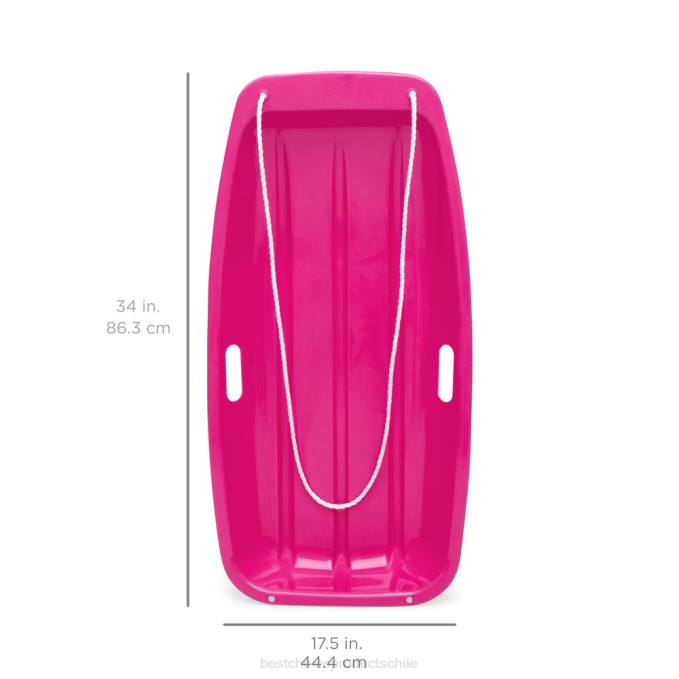 juguete y juego | Best Choice Products Trineo de nieve para trineo de plástico para exteriores para niños con cuerda de tracción y asas rosa08BN1006