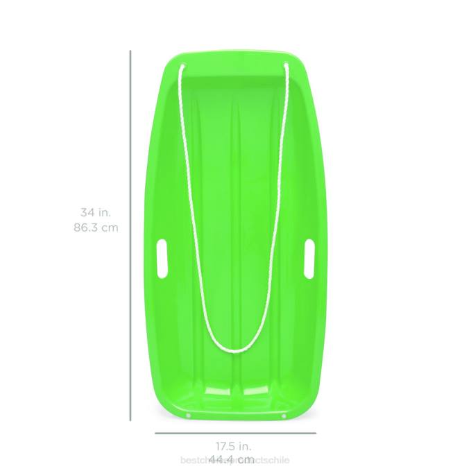 juguete y juego | Best Choice Products Trineo de nieve para trineo de plástico para exteriores para niños con cuerda de tracción y asas verde08BN1009