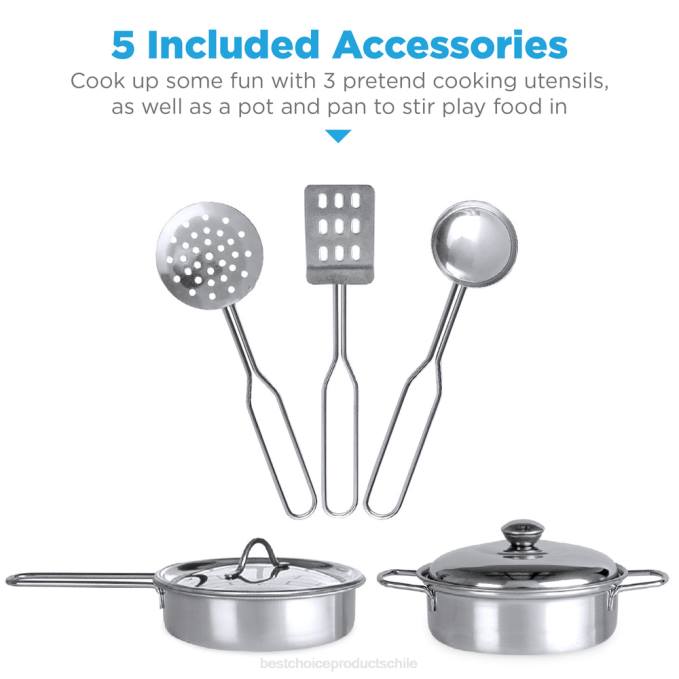 juguete y juego | Best Choice Products Cocina de juguete estilo granja para niños con pizarra, estantes de almacenamiento y 5 accesorios rosa08BN297