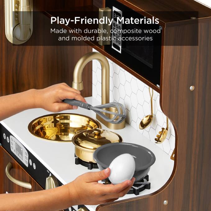 juguete y juego | Best Choice Products Juego de cocina de juguete de madera para niños con 11 accesorios Café exprés08BN294