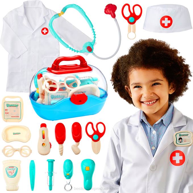 juguete y juego | Best Choice Products kit de doctor para niños, niños y niñas con 18 accesorios, bata de médico y gorro multicolor08BN284