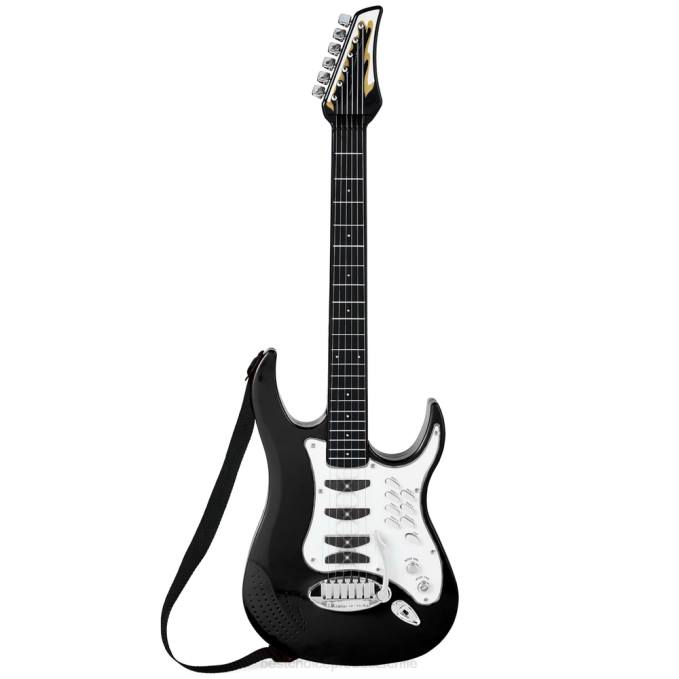 juguete y juego | Best Choice Products Juego de guitarra eléctrica para niños con 6 canciones, micrófono y amplificador. negro08BN282