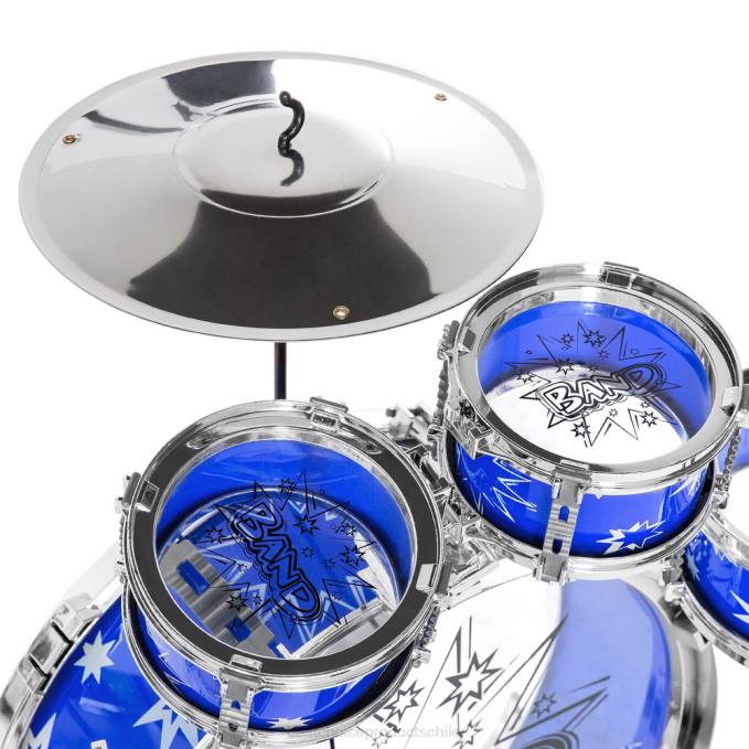 juguete y juego | Best Choice Products Juego de juguetes de instrumentos musicales de percusión de tambor para principiantes para niños de 11 piezas azul08BN1018