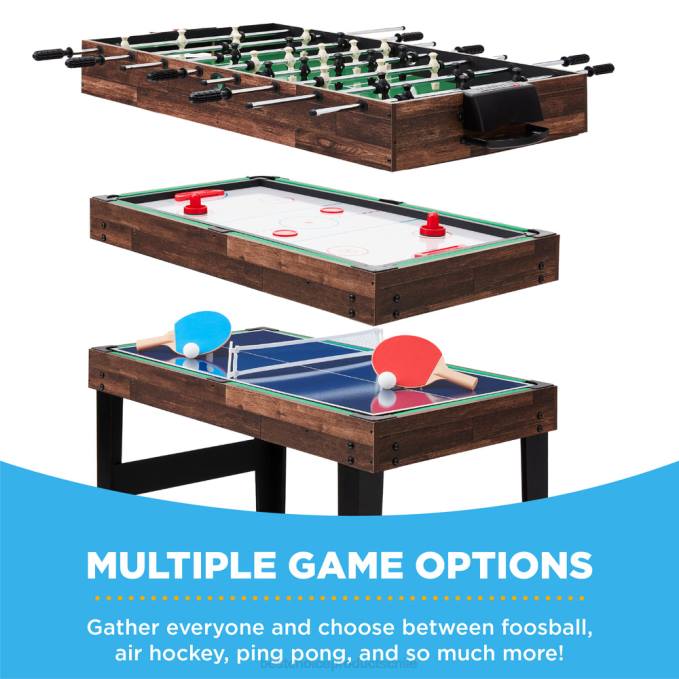 juguete y juego | Best Choice Products Juego de mesa combinado 10 en 1 con billar, futbolín, ping pong y ajedrez madera oscura08BN271