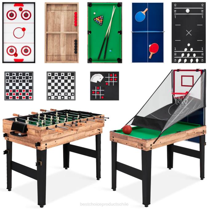 juguete y juego | Best Choice Products Juego de mesa de juego combinado 13 en 1 con ping pong, futbolín, baloncesto y air hockey natural08BN287