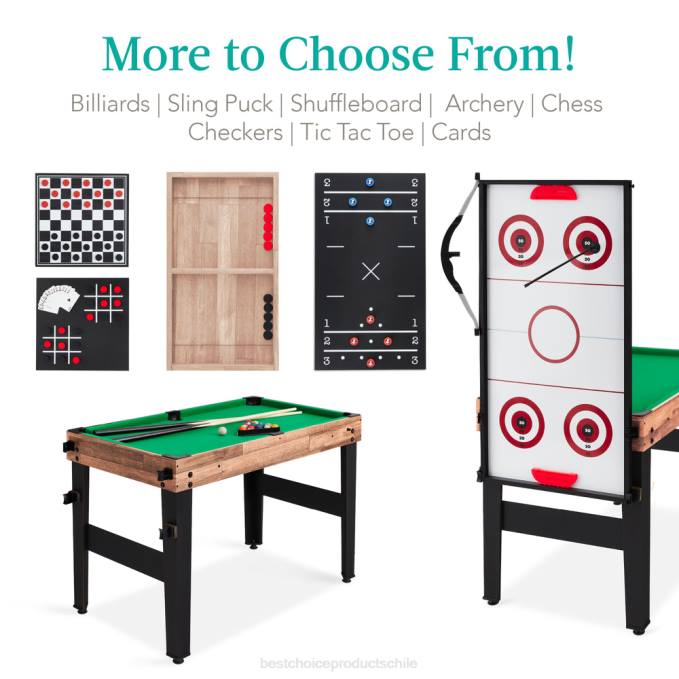 juguete y juego | Best Choice Products Juego de mesa de juego combinado 13 en 1 con ping pong, futbolín, baloncesto y air hockey natural08BN287