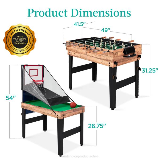 juguete y juego | Best Choice Products Juego de mesa de juego combinado 13 en 1 con ping pong, futbolín, baloncesto y air hockey natural08BN287