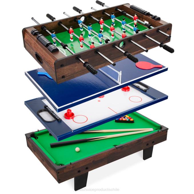 juguete y juego | Best Choice Products Juego de mesa multijuego 4 en 1 con air hockey, tenis de mesa, billar y futbolín madera oscura08BN547