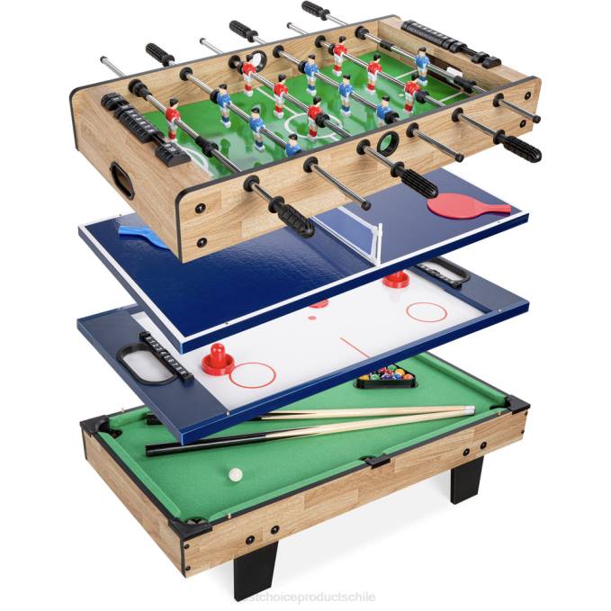 juguete y juego | Best Choice Products Juego de mesa multijuego 4 en 1 con air hockey, tenis de mesa, billar y futbolín natural08BN546