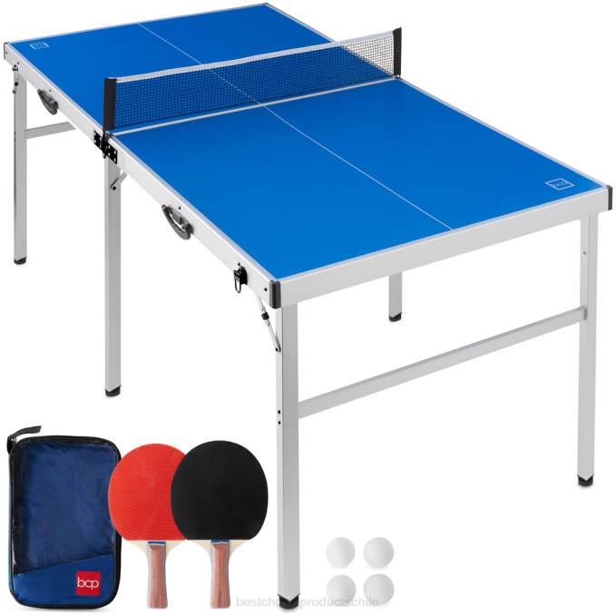 juguete y juego | Best Choice Products Juego de tenis de mesa de ping pong portátil con paletas y pelotas. azul08BN542