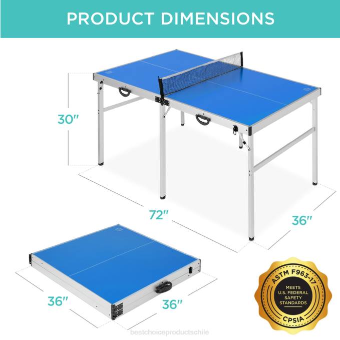 juguete y juego | Best Choice Products Juego de tenis de mesa de ping pong portátil con paletas y pelotas. azul08BN542
