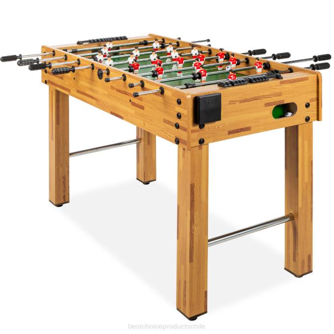 juguete y juego | Best Choice Products mesa de futbolín, futbolín arcade con 2 portavasos y 2 pelotas marrón claro08BN548