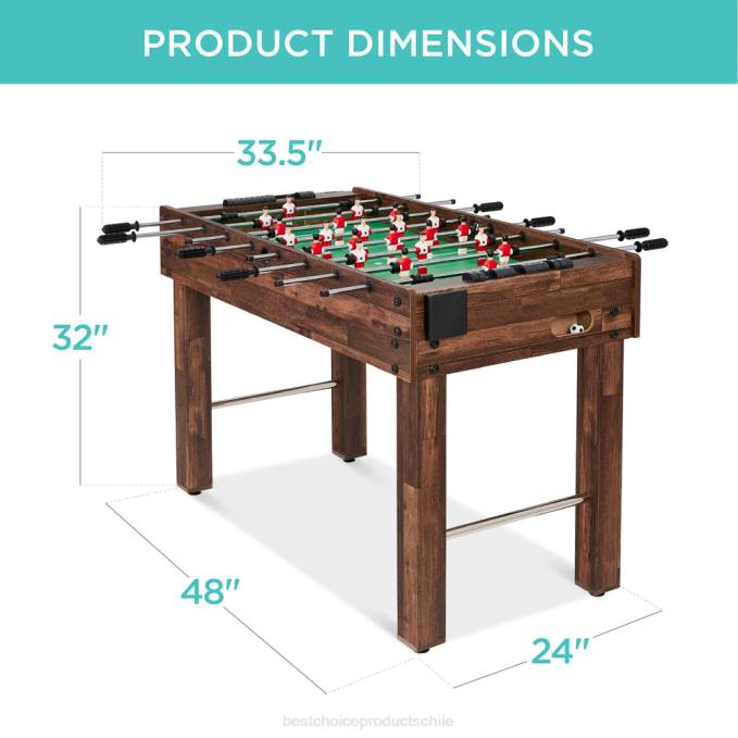 juguete y juego | Best Choice Products mesa de futbolín, futbolín arcade con 2 portavasos y 2 pelotas marron oscuro08BN549