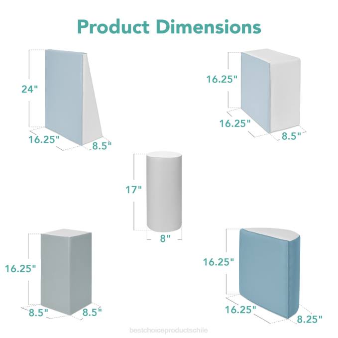 juguete y juego | Best Choice Products Juego de estructura de formas de espuma suave para niños de 5 piezas para escalar y gatear azul08BN311