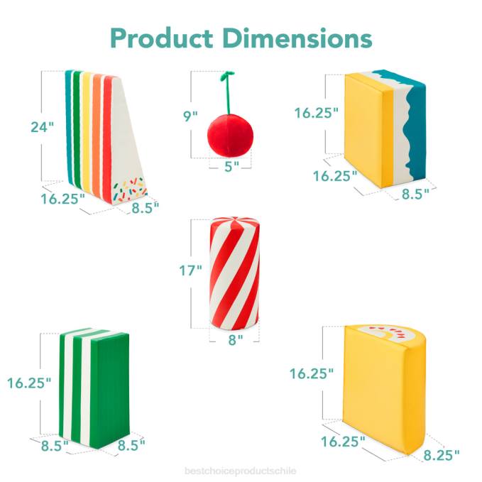 juguete y juego | Best Choice Products Juego de estructura de formas de espuma suave para niños de 5 piezas para escalar y gatear golosinas08BN310
