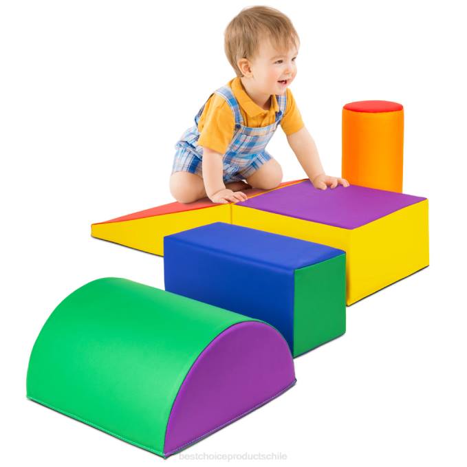 juguete y juego | Best Choice Products Juego de estructura de formas de espuma suave para niños de 5 piezas para escalar y gatear multicolor08BN309