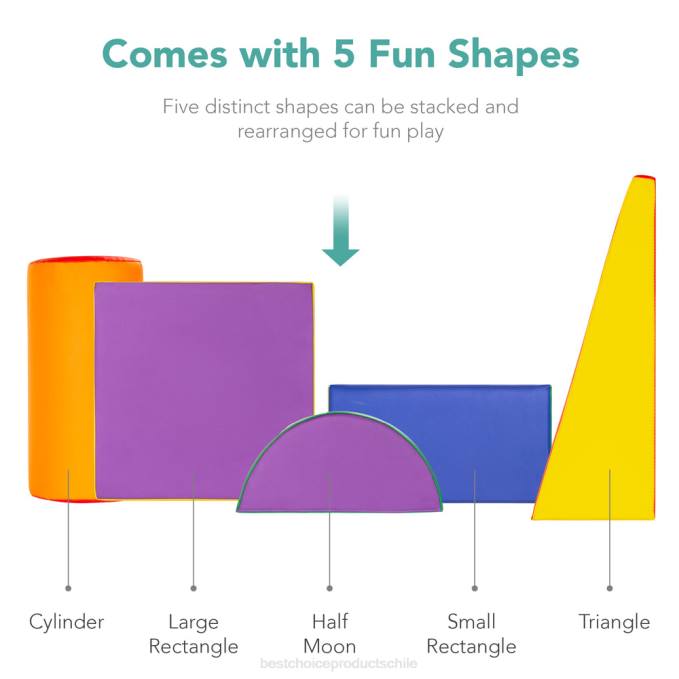 juguete y juego | Best Choice Products Juego de estructura de formas de espuma suave para niños de 5 piezas para escalar y gatear multicolor08BN309