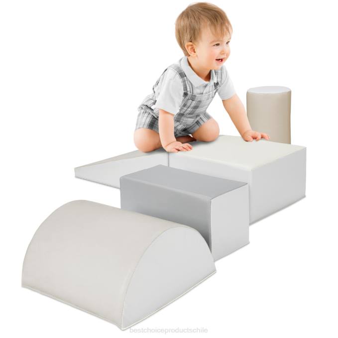 juguete y juego | Best Choice Products Juego de estructura de formas de espuma suave para niños de 5 piezas para escalar y gatear neutral08BN312