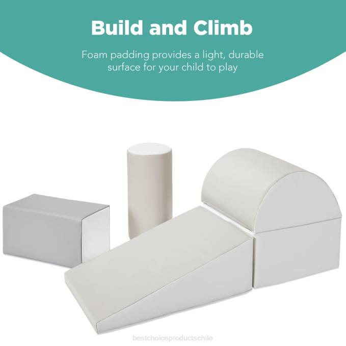juguete y juego | Best Choice Products Juego de estructura de formas de espuma suave para niños de 5 piezas para escalar y gatear neutral08BN312