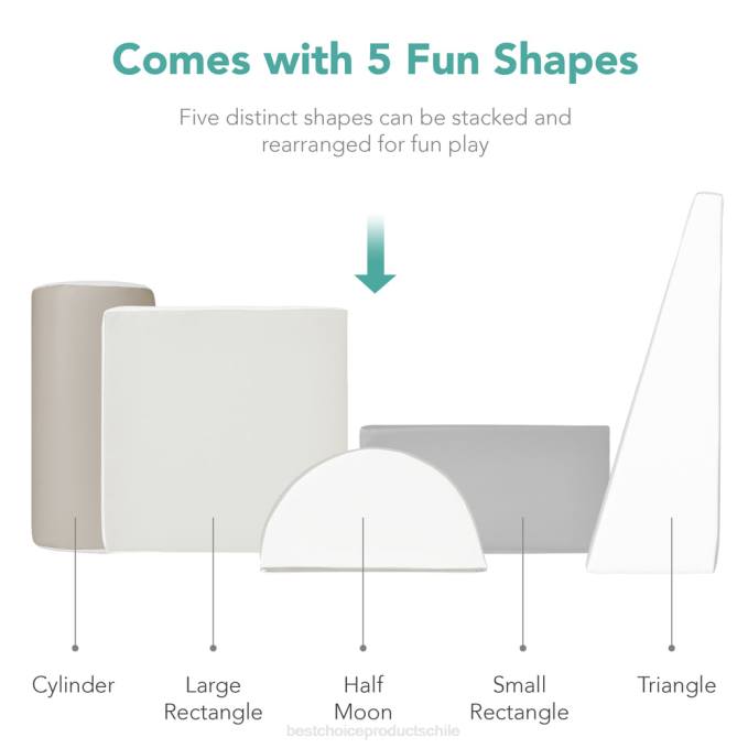 juguete y juego | Best Choice Products Juego de estructura de formas de espuma suave para niños de 5 piezas para escalar y gatear neutral08BN312