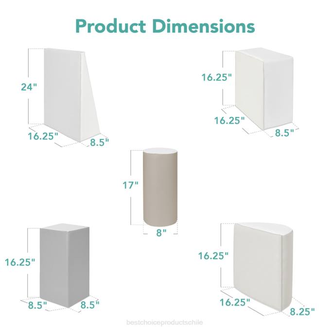 juguete y juego | Best Choice Products Juego de estructura de formas de espuma suave para niños de 5 piezas para escalar y gatear neutral08BN312