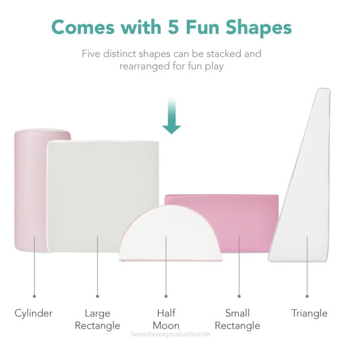 juguete y juego | Best Choice Products Juego de estructura de formas de espuma suave para niños de 5 piezas para escalar y gatear rosa08BN314