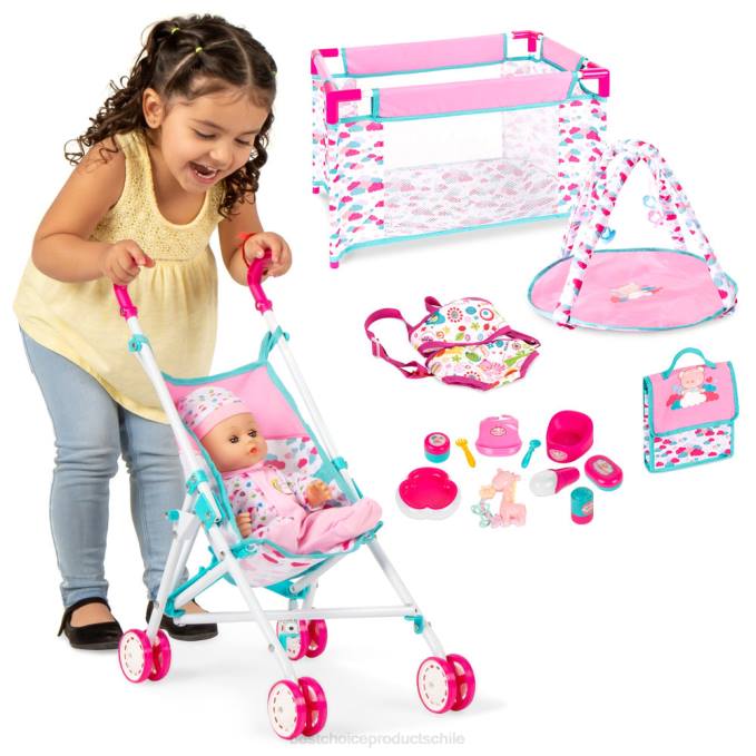 juguete y juego | Best Choice Products Juego de rol de muñeca recién nacida de 15 piezas y 13,5 pulgadas para niños con accesorios rosa08BN323