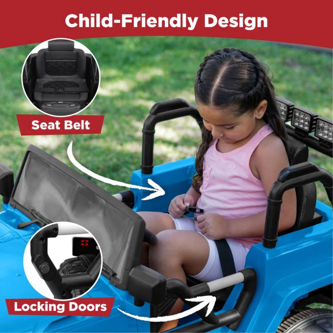 juguete y juego | Best Choice Products Camión de juguete para niños de 12 V con 3 velocidades, LED, control remoto y Bluetooth azul claro08BN540