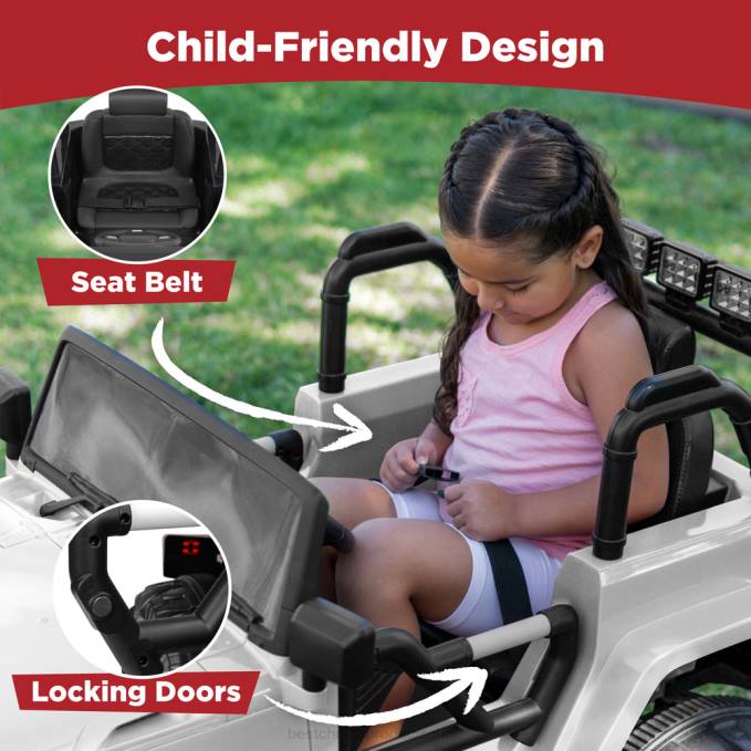 juguete y juego | Best Choice Products Camión de juguete para niños de 12 V con 3 velocidades, LED, control remoto y Bluetooth blanco08BN533