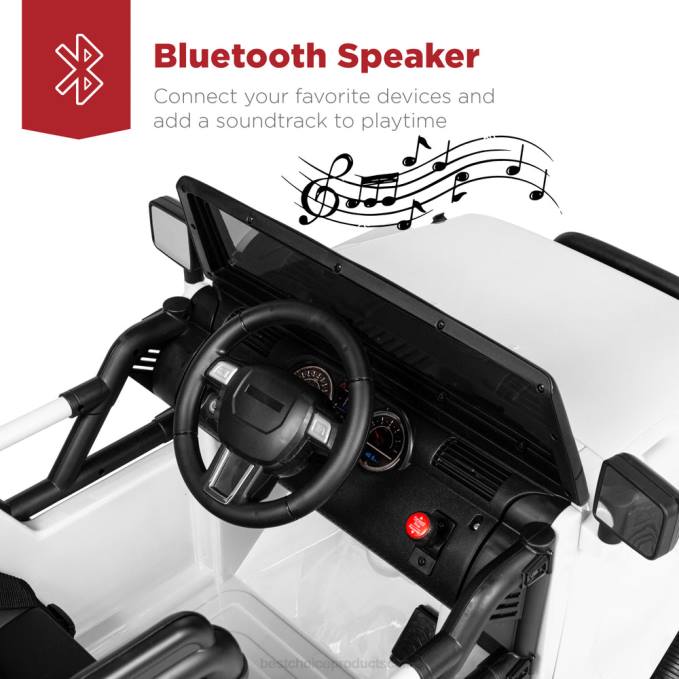 juguete y juego | Best Choice Products Camión de juguete para niños de 12 V con 3 velocidades, LED, control remoto y Bluetooth blanco08BN533