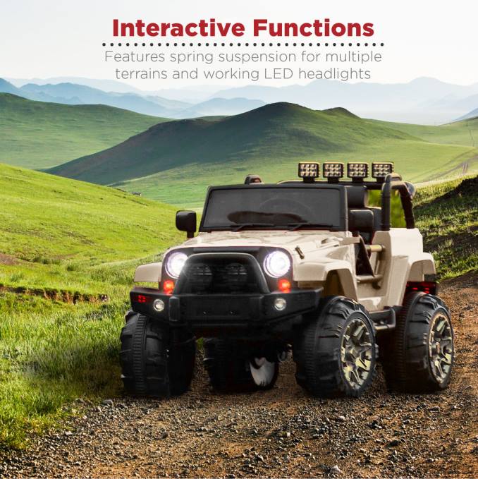 juguete y juego | Best Choice Products Camión de juguete para niños de 12 V con 3 velocidades, LED, control remoto y Bluetooth broncearse08BN537