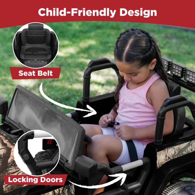 juguete y juego | Best Choice Products Camión de juguete para niños de 12 V con 3 velocidades, LED, control remoto y Bluetooth camuflaje08BN536