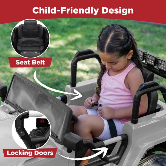 juguete y juego | Best Choice Products Camión de juguete para niños de 12 V con 3 velocidades, LED, control remoto y Bluetooth gris claro08BN539