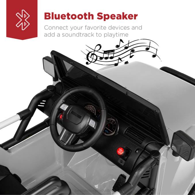 juguete y juego | Best Choice Products Camión de juguete para niños de 12 V con 3 velocidades, LED, control remoto y Bluetooth gris claro08BN539