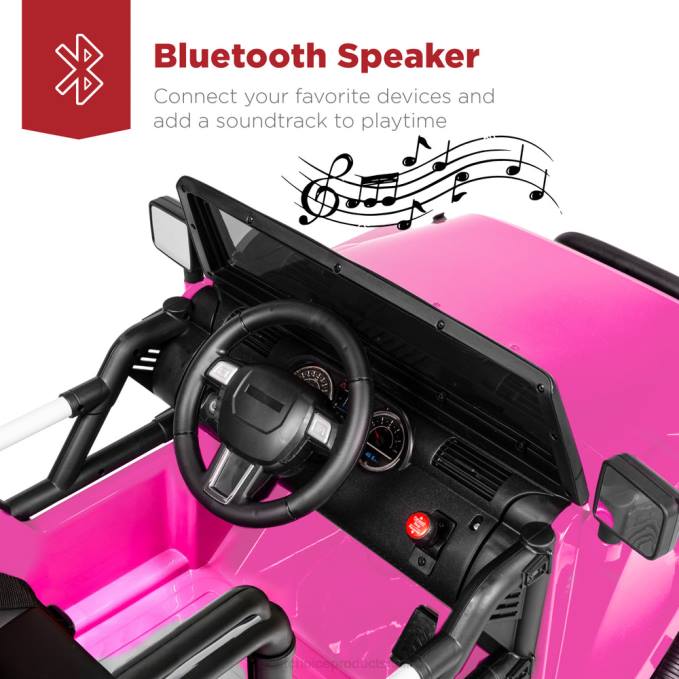 juguete y juego | Best Choice Products Camión de juguete para niños de 12 V con 3 velocidades, LED, control remoto y Bluetooth rosa08BN531