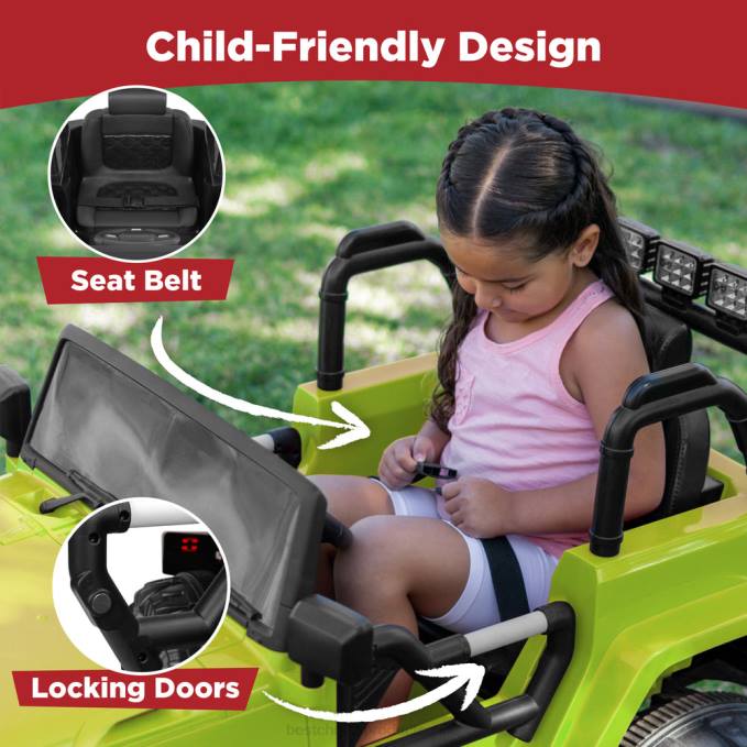 juguete y juego | Best Choice Products Camión de juguete para niños de 12 V con 3 velocidades, LED, control remoto y Bluetooth verde08BN535