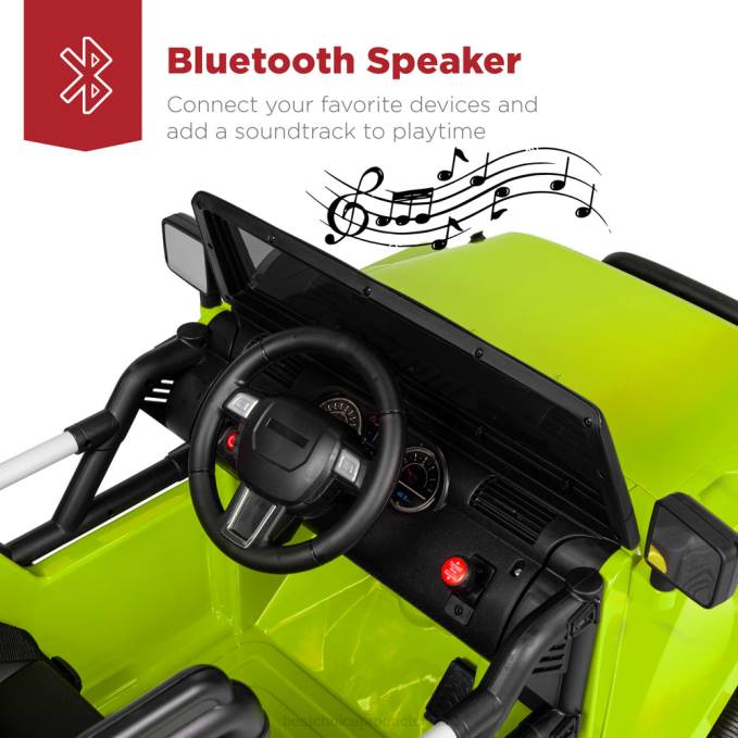 juguete y juego | Best Choice Products Camión de juguete para niños de 12 V con 3 velocidades, LED, control remoto y Bluetooth verde08BN535