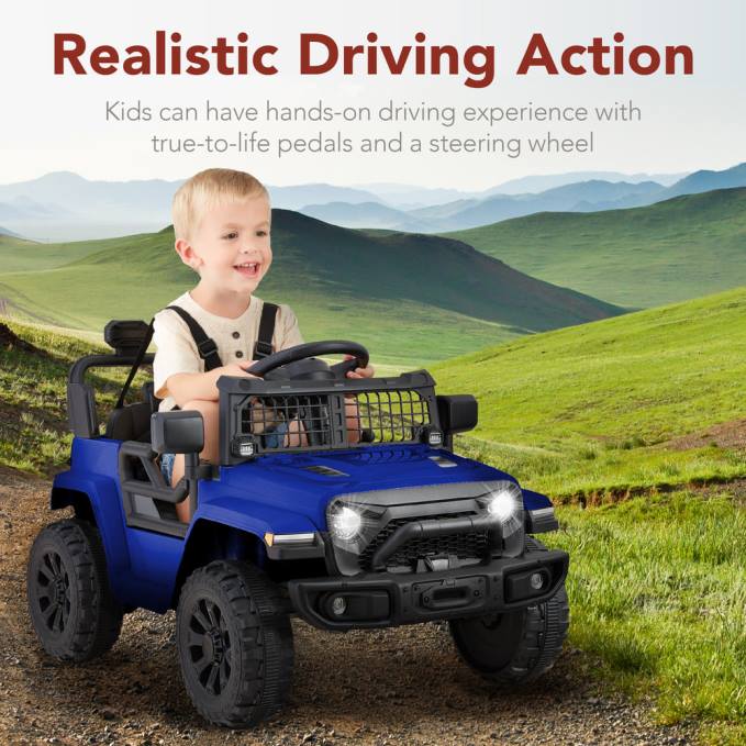 juguete y juego | Best Choice Products Camión para niños de 6 V con control remoto para padres y suspensión en las 4 ruedas azul08BN553