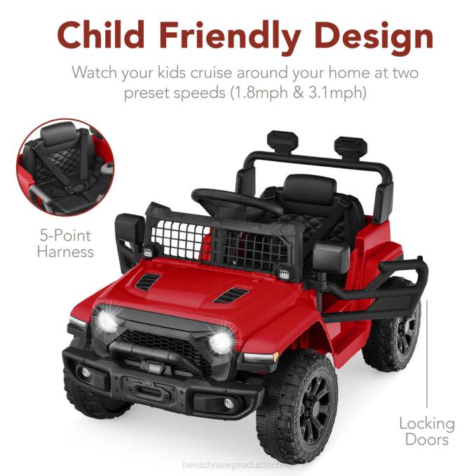 juguete y juego | Best Choice Products Camión para niños de 6 V con control remoto para padres y suspensión en las 4 ruedas rojo08BN557