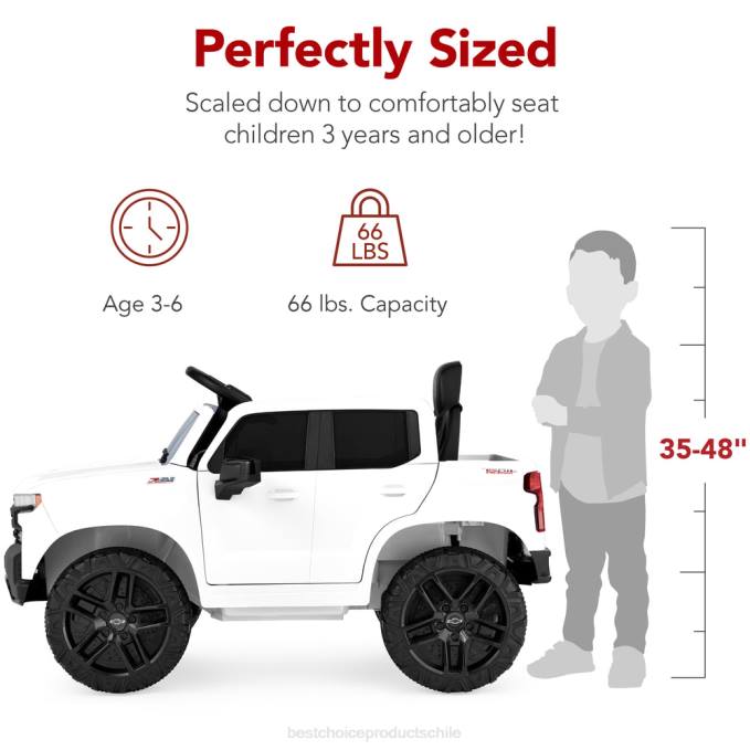 juguete y juego | Best Choice Products Camioneta Chevrolet Silverado con licencia de 12 V y control remoto para padres blanco08BN566