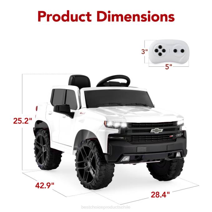 juguete y juego | Best Choice Products Camioneta Chevrolet Silverado con licencia de 12 V y control remoto para padres blanco08BN566