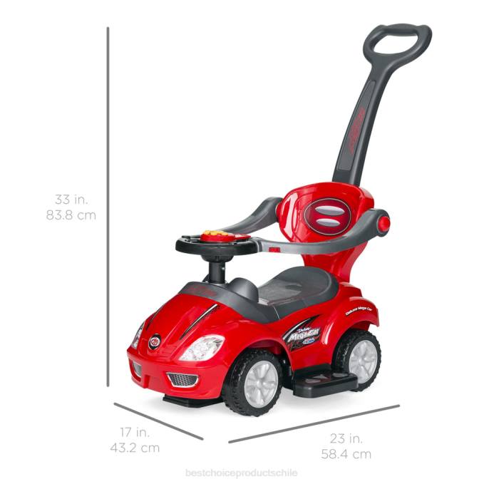 juguete y juego | Best Choice Products Coche de empuje para niños 3 en 1 con asa y bocina rojo08BN1000