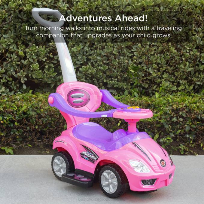 juguete y juego | Best Choice Products Coche de empuje para niños 3 en 1 con asa y bocina rosa08BN1001