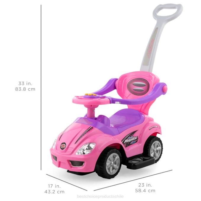 juguete y juego | Best Choice Products Coche de empuje para niños 3 en 1 con asa y bocina rosa08BN1001