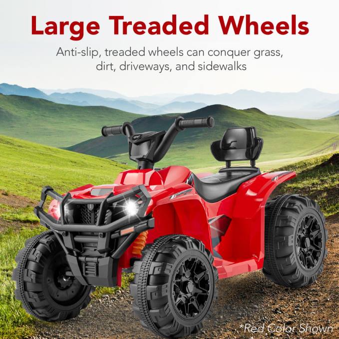 juguete y juego | Best Choice Products Coche quad atv de 4 ruedas para niños de 12 V con velocidad máxima de 2,4 mph, bluetooth y faros Rosa caliente08BN277