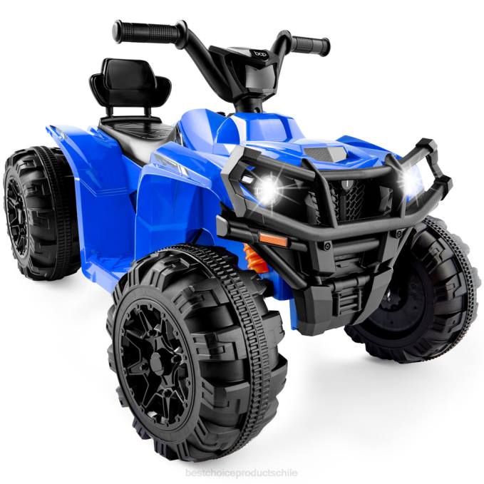 juguete y juego | Best Choice Products Coche quad atv de 4 ruedas para niños de 12 V con velocidad máxima de 2,4 mph, bluetooth y faros azul08BN278